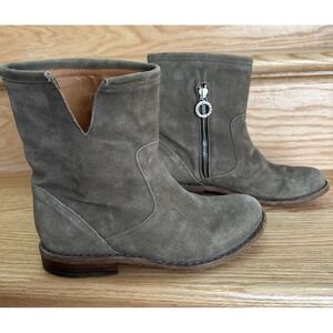 Fiorentini and Baker women's size35 US 5 brown suede side zip heeled ankle boots